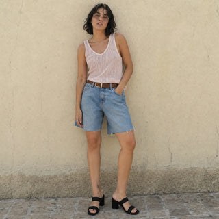 Tessa Two-Strap Block-Heel Sandals