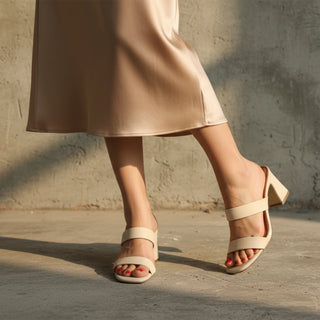 Tessa Two-Strap Block-Heel Sandals