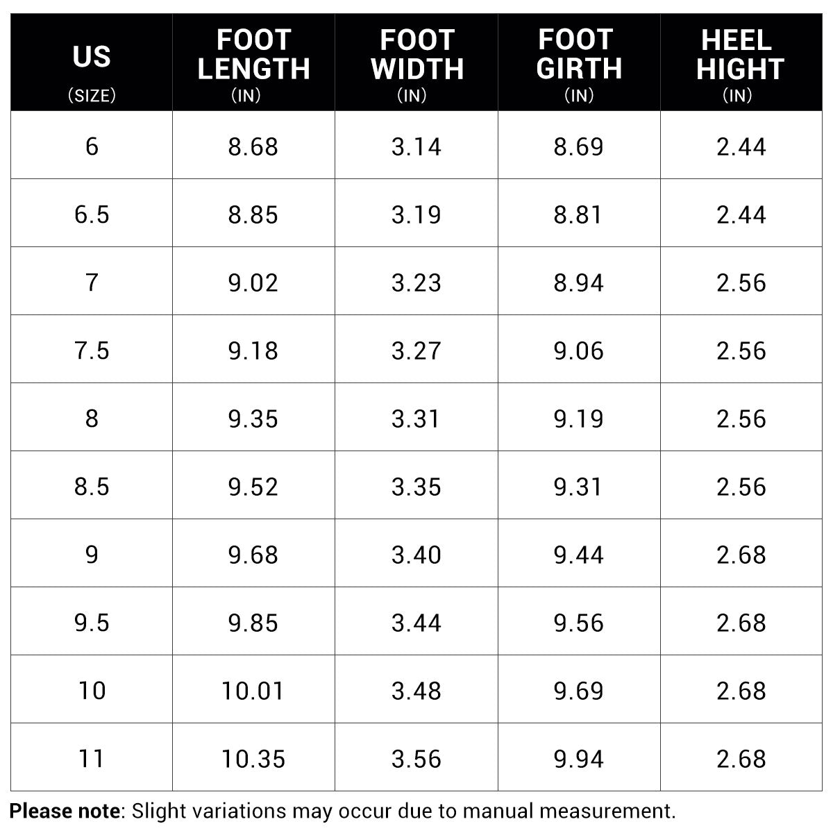 Size guide for Tessa Two-Strap Block-Heel Sandals