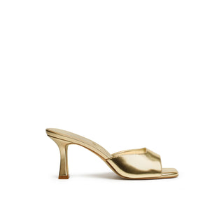 Talia Metallic Open-Toe Heeled Mules