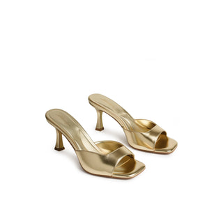 Talia Metallic Open-Toe Heeled Mules