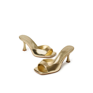 Talia Metallic Open-Toe Heeled Mules