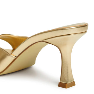 Talia Metallic Open-Toe Heeled Mules