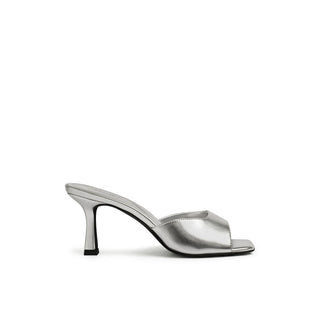 Talia Metallic Open-Toe Heeled Mules
