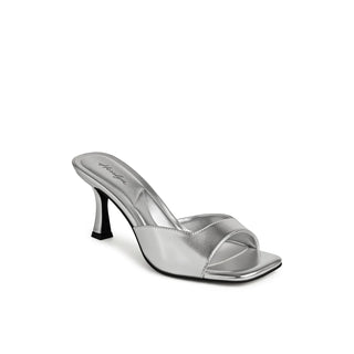 Talia Metallic Open-Toe Heeled Mules