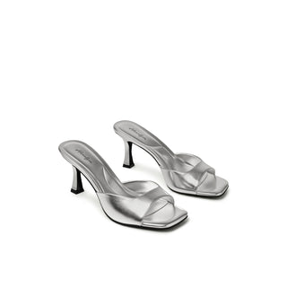 Talia Metallic Open-Toe Heeled Mules