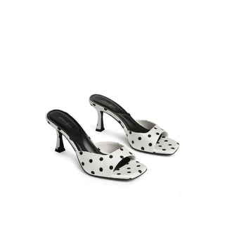 Talia Polka Dot Open-Toe Heeled Mules