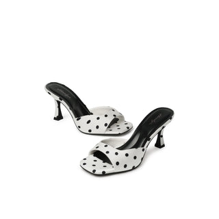 Talia Polka Dot Open-Toe Heeled Mules