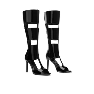 Zaria Patent Cutout Knee-High Boots