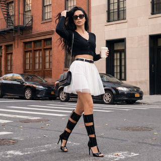 Zaria Patent Cutout Knee-High Boots