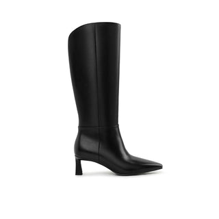Noelle Wide-Calf Kitten-Heel Boots