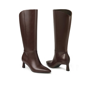 Noelle Wide-Calf Kitten-Heel Boots